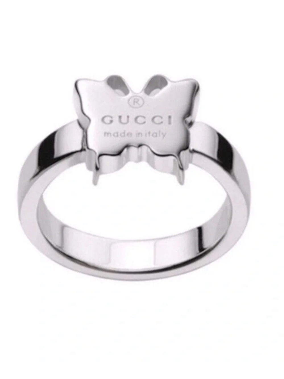 🦋 GUCCI Sterling Silver Butterfly Ring Size 6 NWOT 🦋